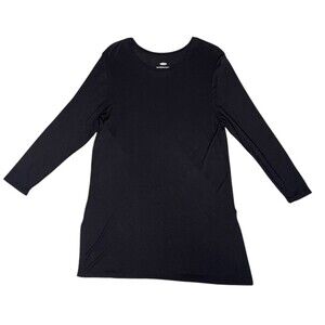 Old Navy Tunic Top Womens XL Black Long Sleeve Crew Neck Basic Base Layer